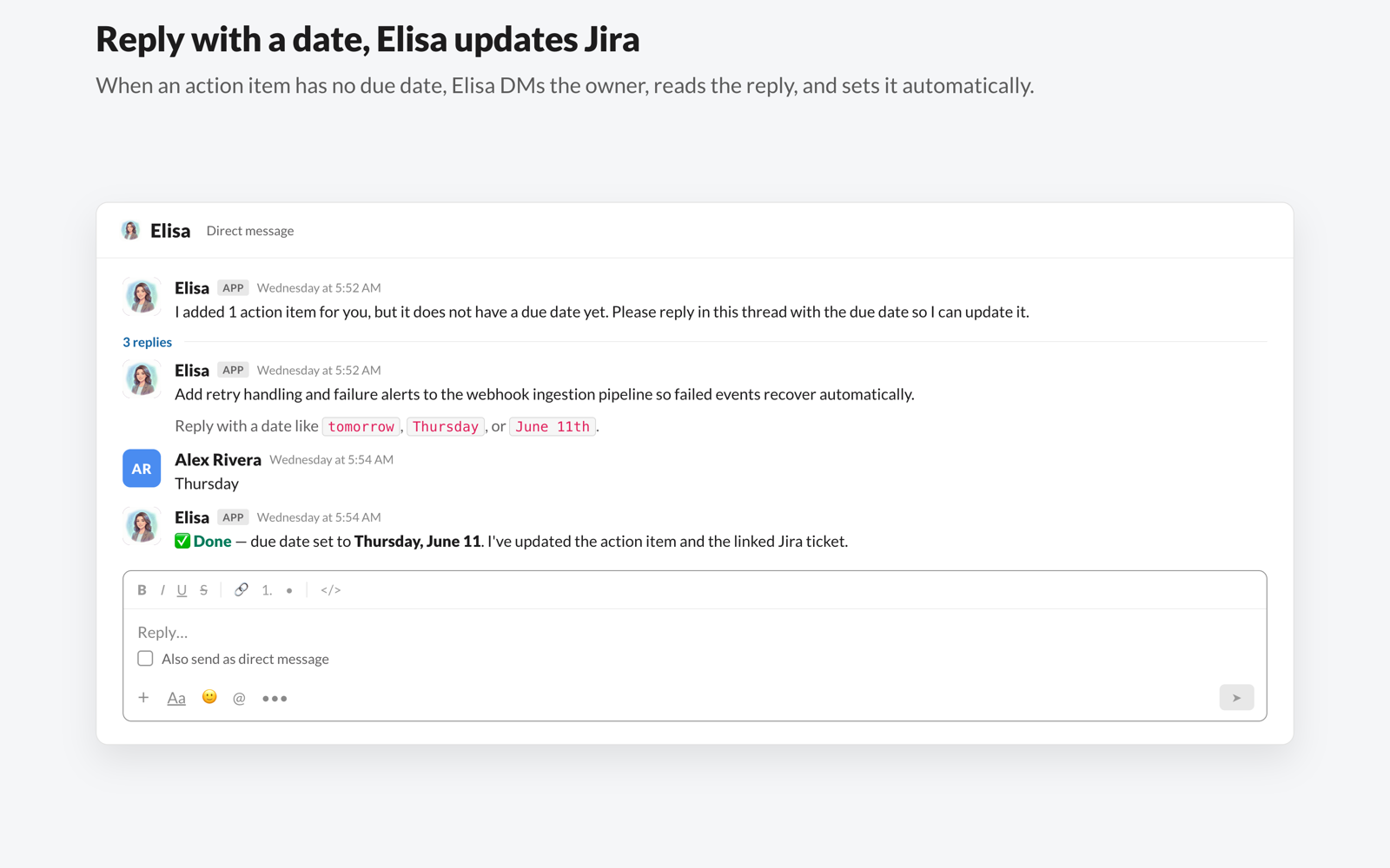 Due-date follow-ups, handled